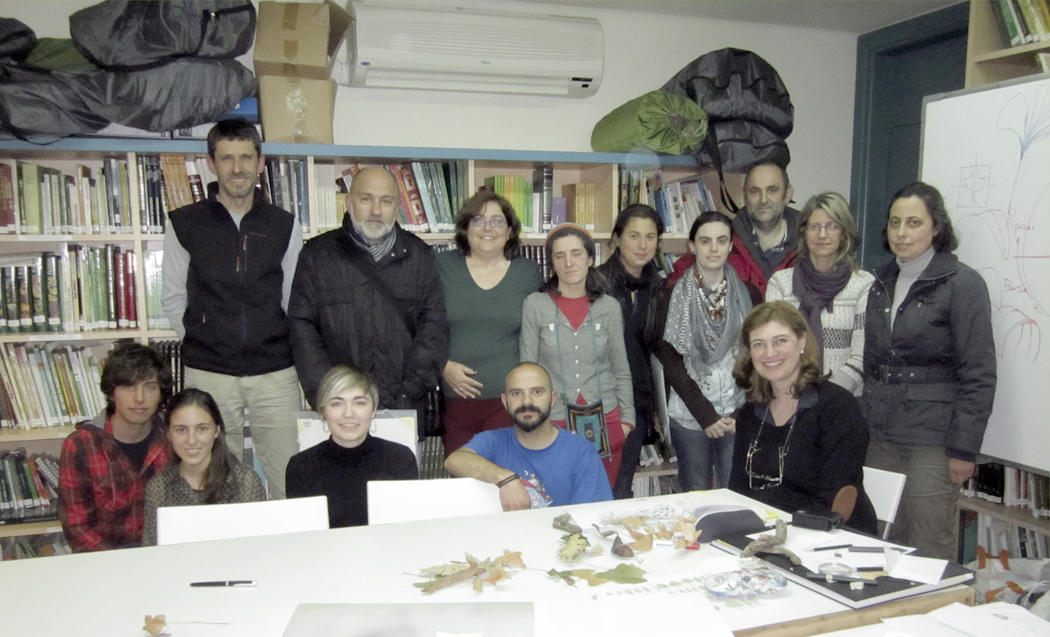 Alumnos, Curso dibujo botánico, Jardín Botánico Atlántico, Gijón 2013